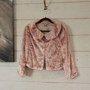 Mac & Jac size 6 Velour pink coat
